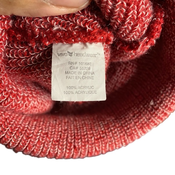 Vivo Headwear Unisex The Source Red Knit Beanie - Picture 3 of 4